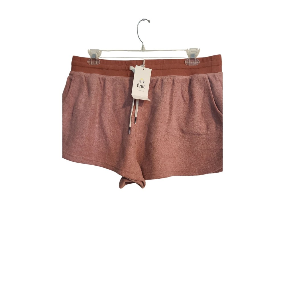Feat NWT‎ Women's Blanket  Pull On Drawstring Waist Shorts Orange XXL